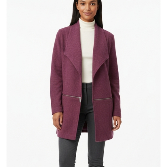 Soft Surroundings Sweaters - NWOT Soft surroundings woman's purple waterfall jacket sweater size LX